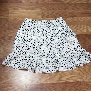 High waisted printed ruffle skirt